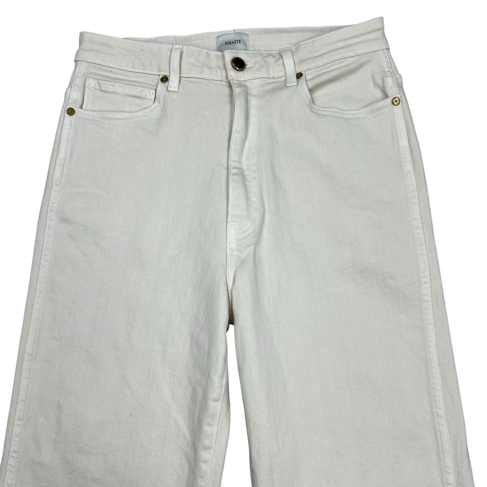 Khaite Jeans Womens Size 30x29 White Danielle High Rise Straight Denim - Picture 3 of 9